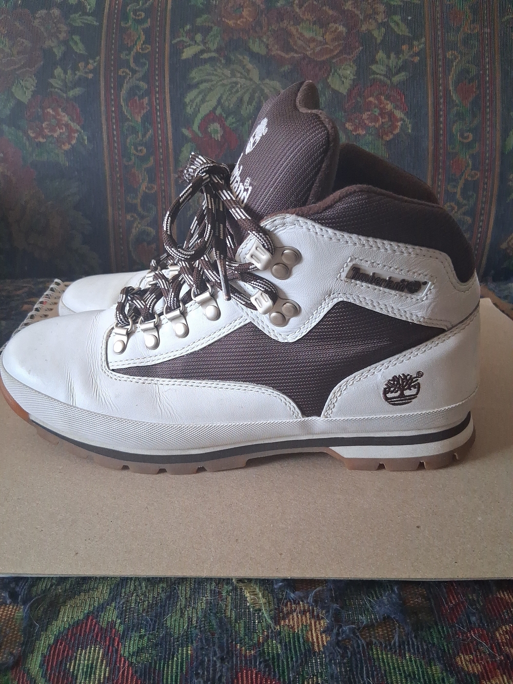 Timberland Brown and White Men's Hiking Boots